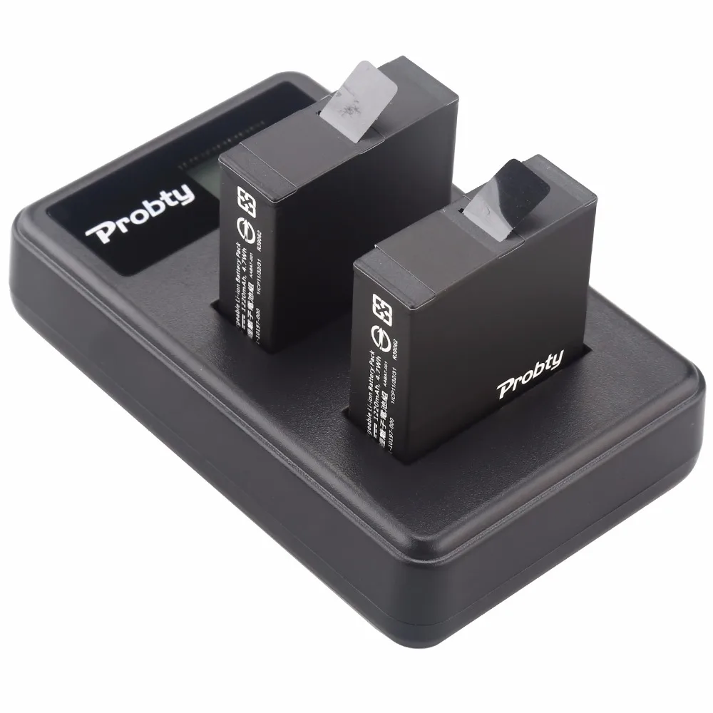 Probty 2 шт. AHDBT-501 AHDBT501 Hero5 Hero6 батарея + USB LCD двойное зарядное устройство для GoPro Hero 5 6