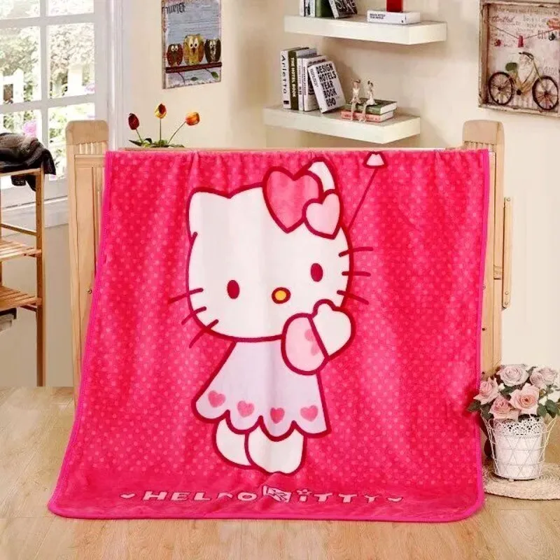 100x140 см детское одеяло из кораллового флиса с рисунком розы Hello Kitty супер мягкое
