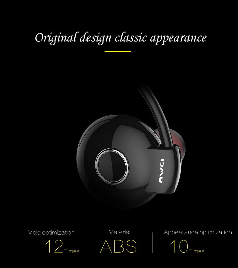 AWEI A845BL беспроводные блютуз наушники-вкладыши Bluetooth спортивные гарнитуры с микрофоном стерео наушники с шумоподавлением наушники для телефона