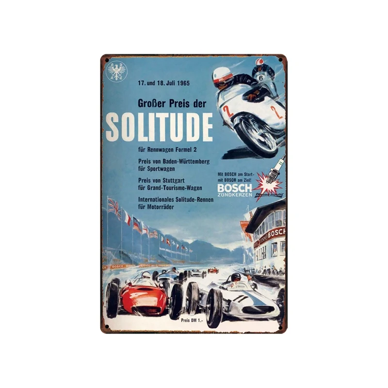 [DecorMan] гоночный автомобиль старый Металл постеры на заказ оптовая продажа