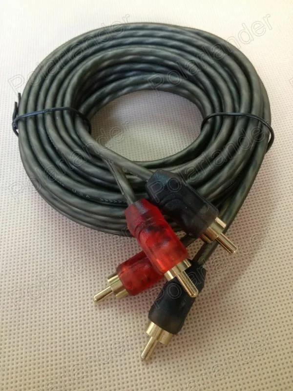 Free shipping green 5 meters Cable Car Audio Speaker wire stereo cable pure copper for car amplifier speaker RCA to | Автомобили и