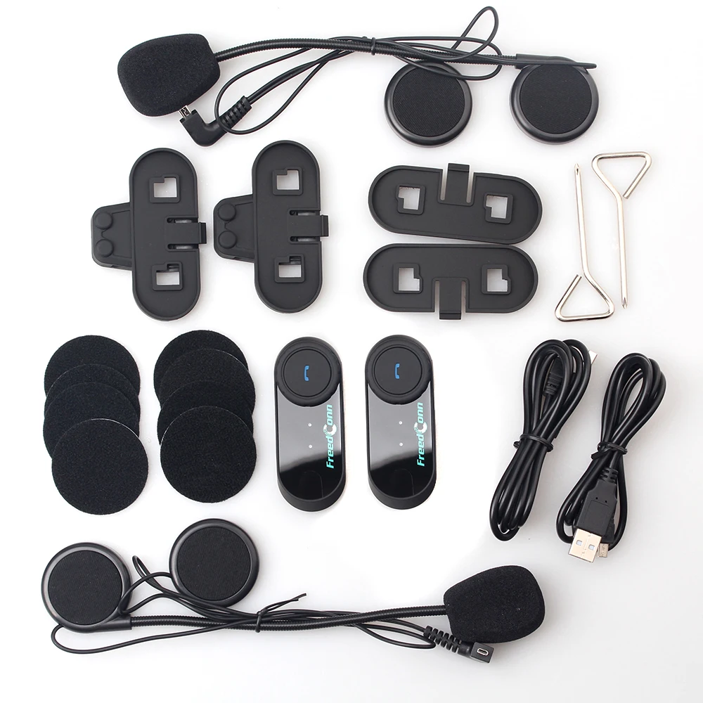 Freedconn 2 шт. мотоциклетный шлем Bluetooth гарнитура Интерком BT 100 м всадник в Pillion с FM