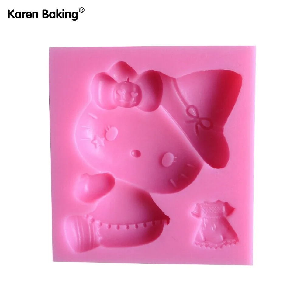 Cute Beautiful Cat Shaped Cake Decorating Mold Tools Chocolate Candy Jello 3D Mould Cartoon Figure/Cake C132 | Дом и сад