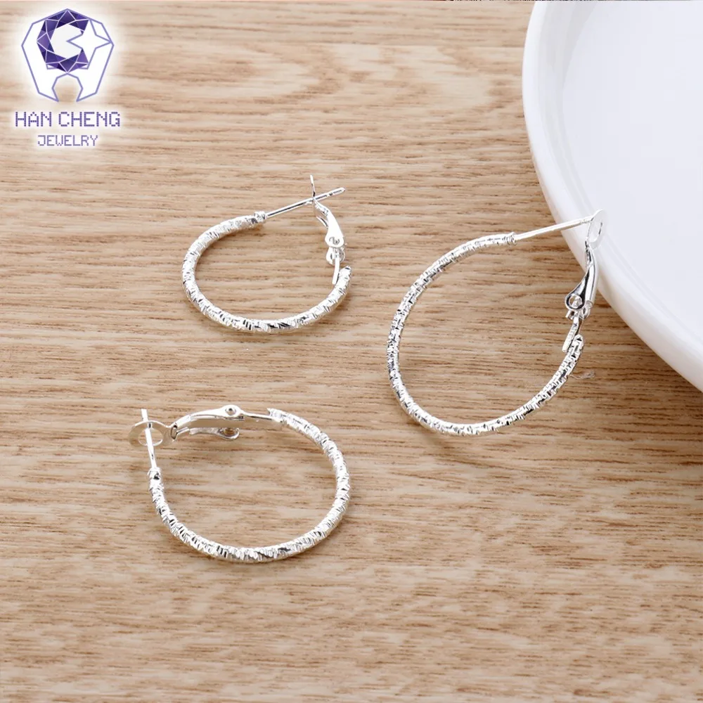 Новые модные популярные классические серьги HanCheng из сплава с посеребренным