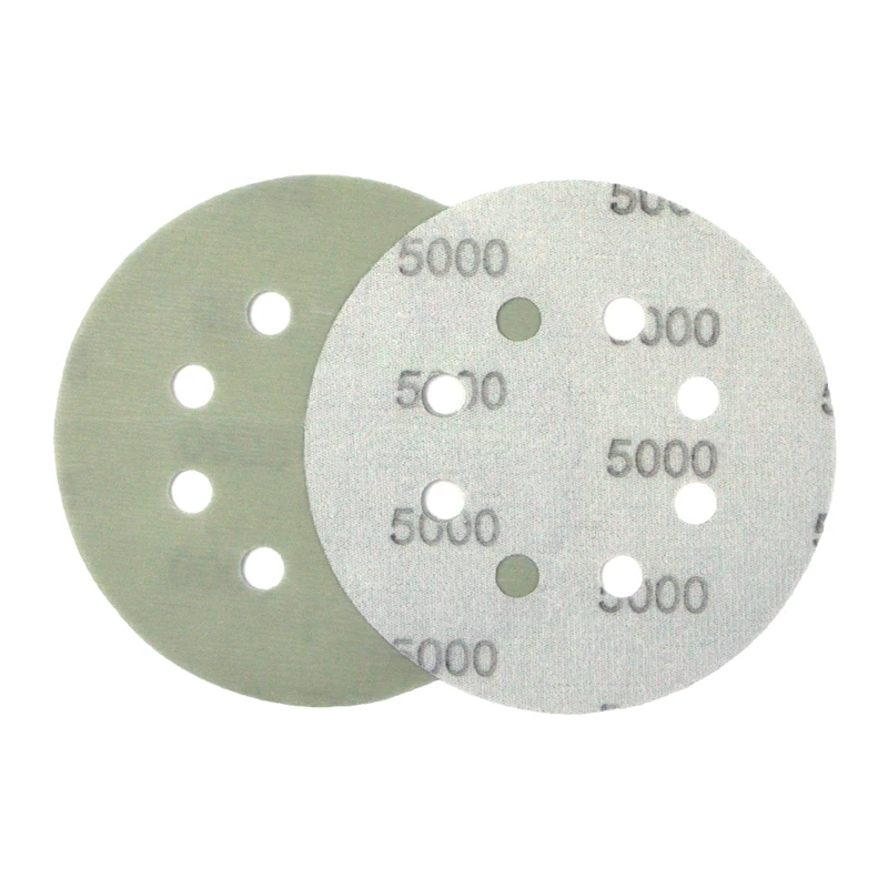 Мягкие сверхтонкие шлифовальные диски polywell 5 шт. дюймов 8 отверстий FV 125 мм 600 ~ 5000