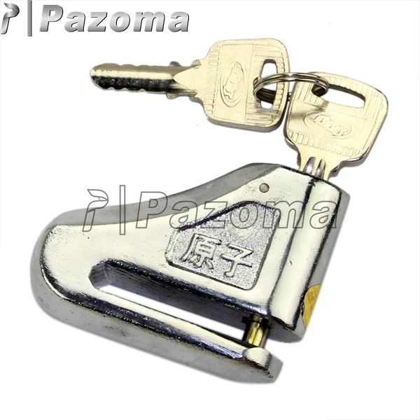 

PAZOMA Hot Steel Chrome Universal Motorcycle Bike Anti-theft Disc Disk Brake Security Lock With 6mm Pins