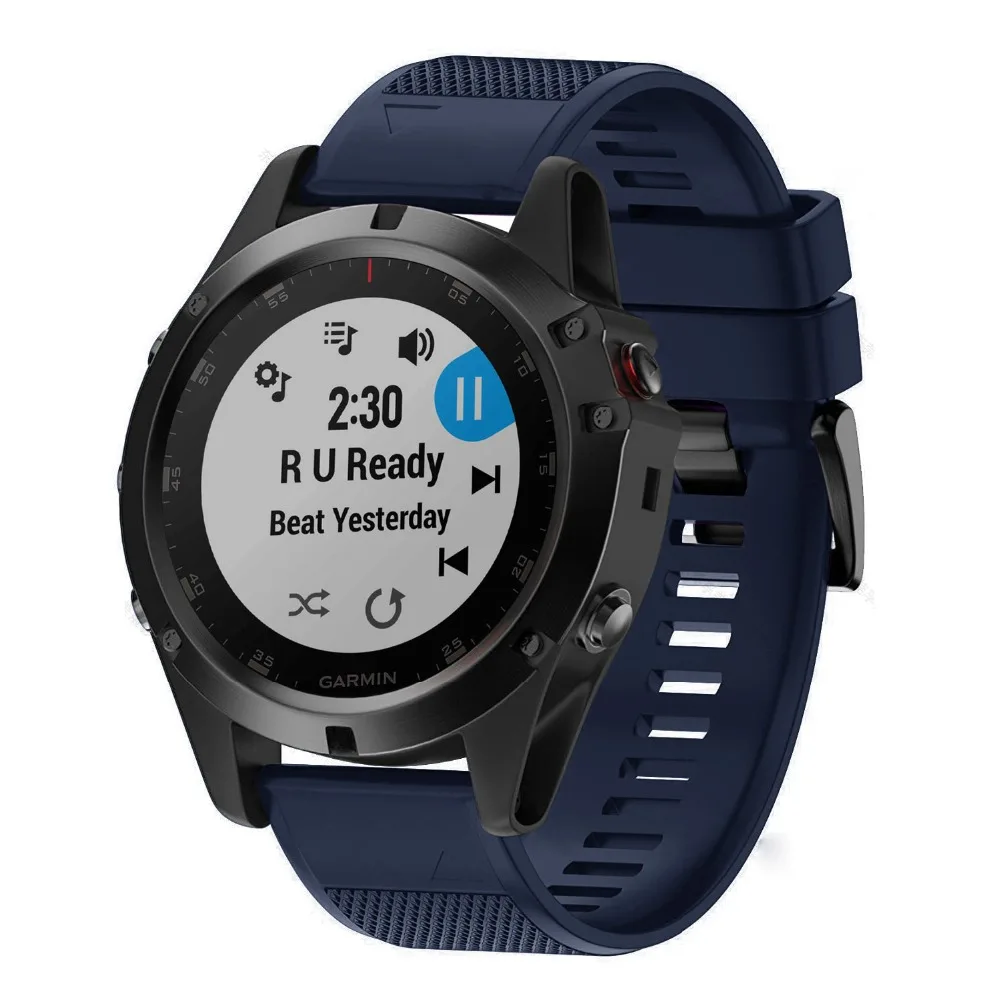 AKBNSTED 20 мм 22 26 Мягкие силиконовые умные часы ремешок для Garmin Fenix 6X6 6S 5X5 5S
