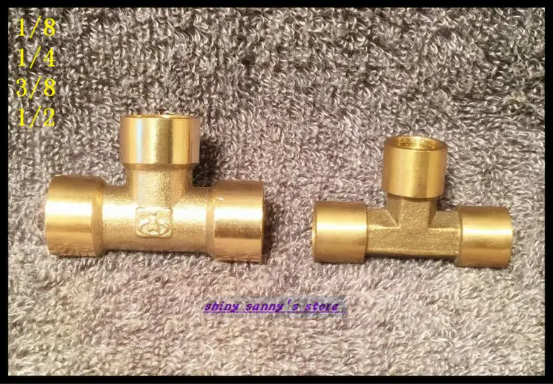 

6Pcs/Lot 3 ways 1/2" BSP Tee Female Connection Pipe Brass Coupler Adapter