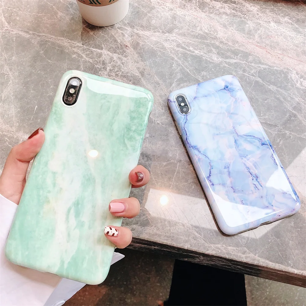 Marble Silicone Case For iPhone 8 7 Plus XS Max Luxury Glossy Smooth Surface Cover 6 6S X XR 10 Phone Soft |