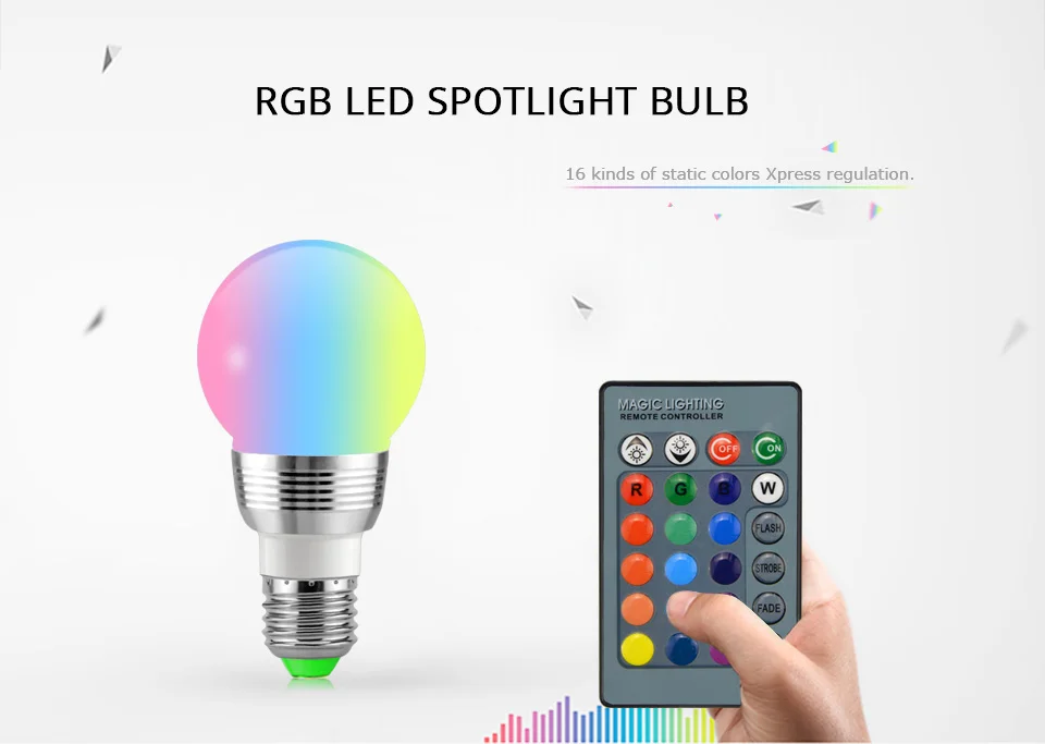 E27 E14 светодиодный лампа 16 Цвет затемнения RGB светодиодные лампы Рождество праздничного декора дома светильник 110V 220V Точечный светильник с ИК-пультом дистанционного Управление