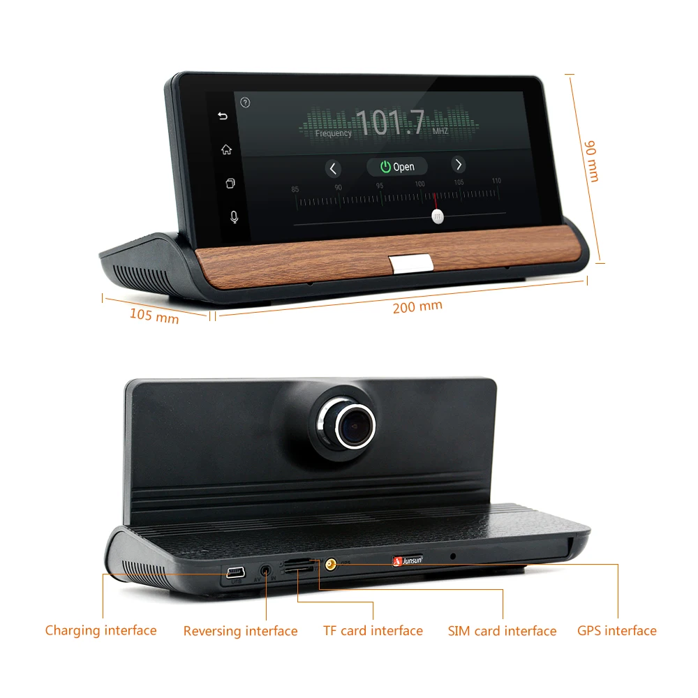Junsun 3G 7 дюймовая автомобильная GPS навигация Bluetooth Android 5.0 Навигаторы Автомобиль с DVR