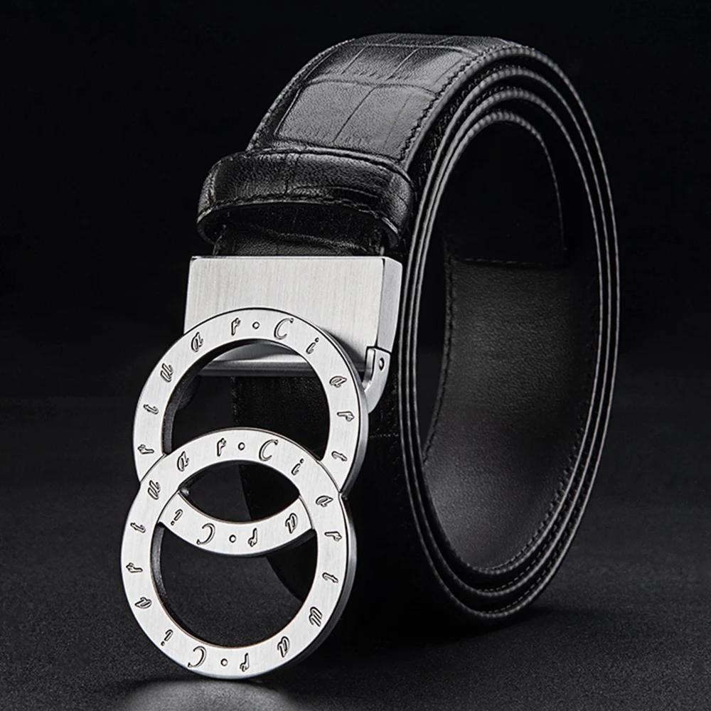 

Ciartuar Leather Belt Casual High Quality Genuine Leather Belt Metal Buckle Designer Belt for Jeans Gold Waist belt Men Gift