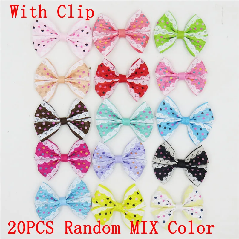 20PCS Random MIX 20 шт./лот твердого Бутик Grosgrain ленты для девочек с маленьким бантом; резинка для волос, обтянутая тканью; зажим для галстука лента для волос, бабочка Сделай Сам DIY бигуди для волос Аксессуары Лучший подарок - Цвет: 20PCS Random MIX