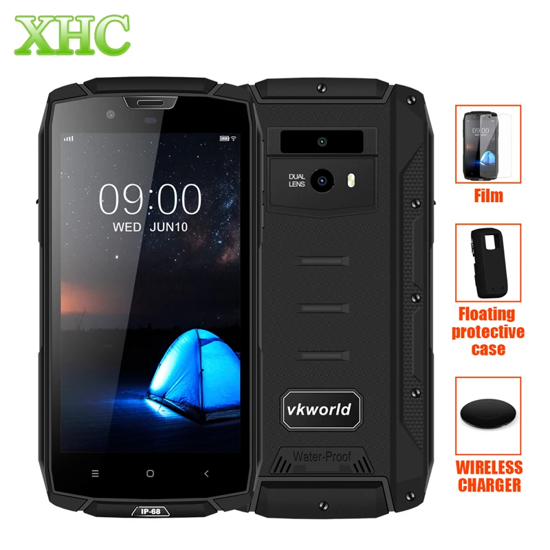VKworld VK7000 IP68 Водонепроницаемый смартфонов 5 2 &quot5 В/2A 5600 мАч Android 8 0 Беспроводной