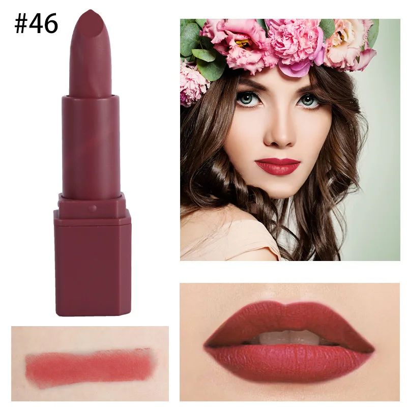 46 MISS ROSE, 1 шт., стойкая водостойкая матовая губная помада, Натуральная губная увлажняющее средство для макияжа, легко окрашиваемая губная помада, maquillaje batom, 20 цветов - Цвет: 46