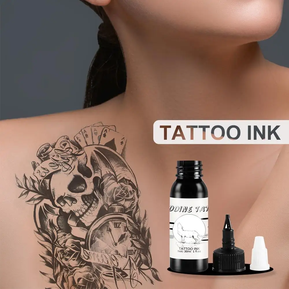 

1 Bottle Professinal Tattoo Ink Pigment Set Body Arts 30ml/60ml black Tattoo Inks Permanent Makesup Paints Natural For Tattoo