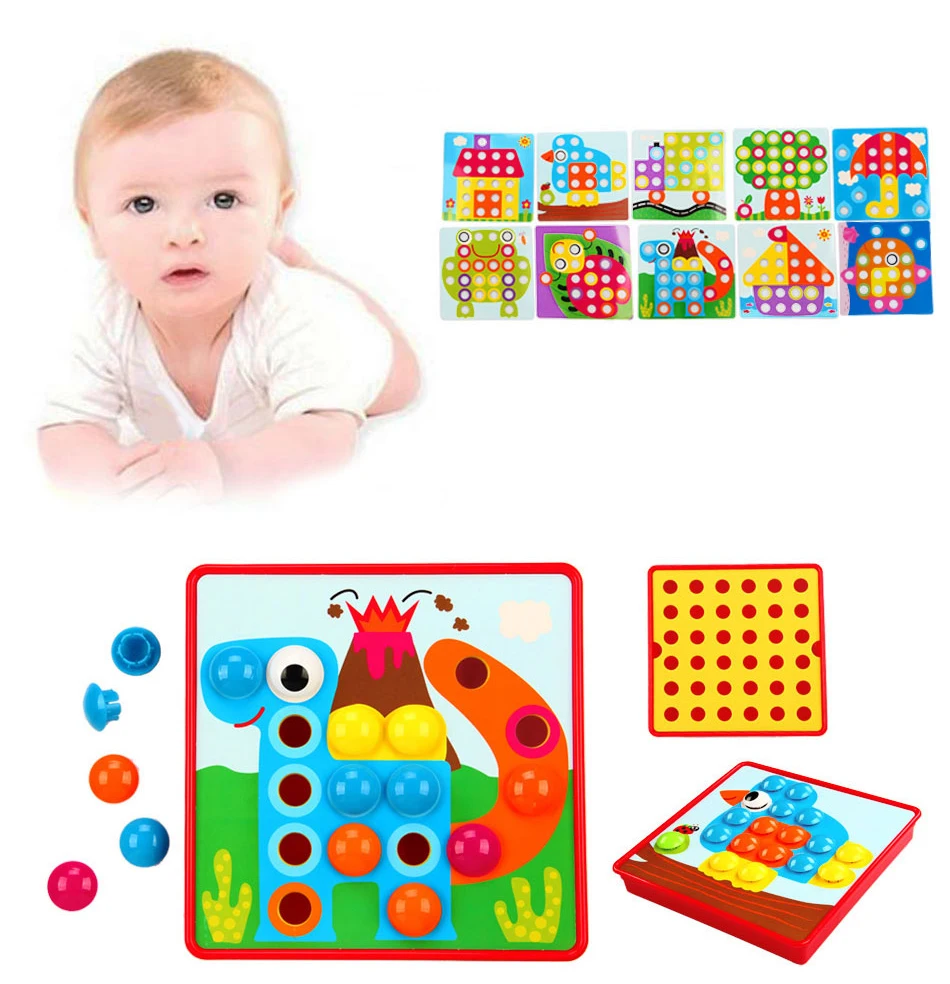 3D Пазлы игрушка для детей Pegboard образовательная композитная картина головоломка креативная мозаика гриб набор для ногтей образовательная игра игрушка