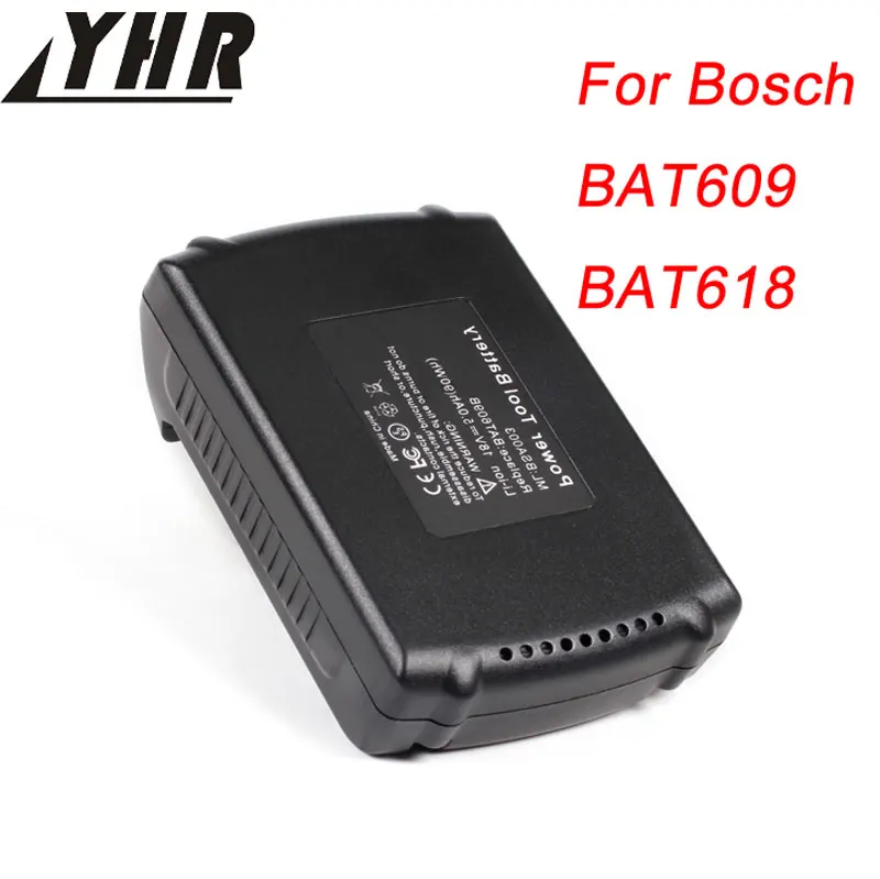 Yhr 2 шт./лот 18 В 5.0ah литий ионный Мощность инструмент Батарея для Bosch bat609 bat618 607 336 170