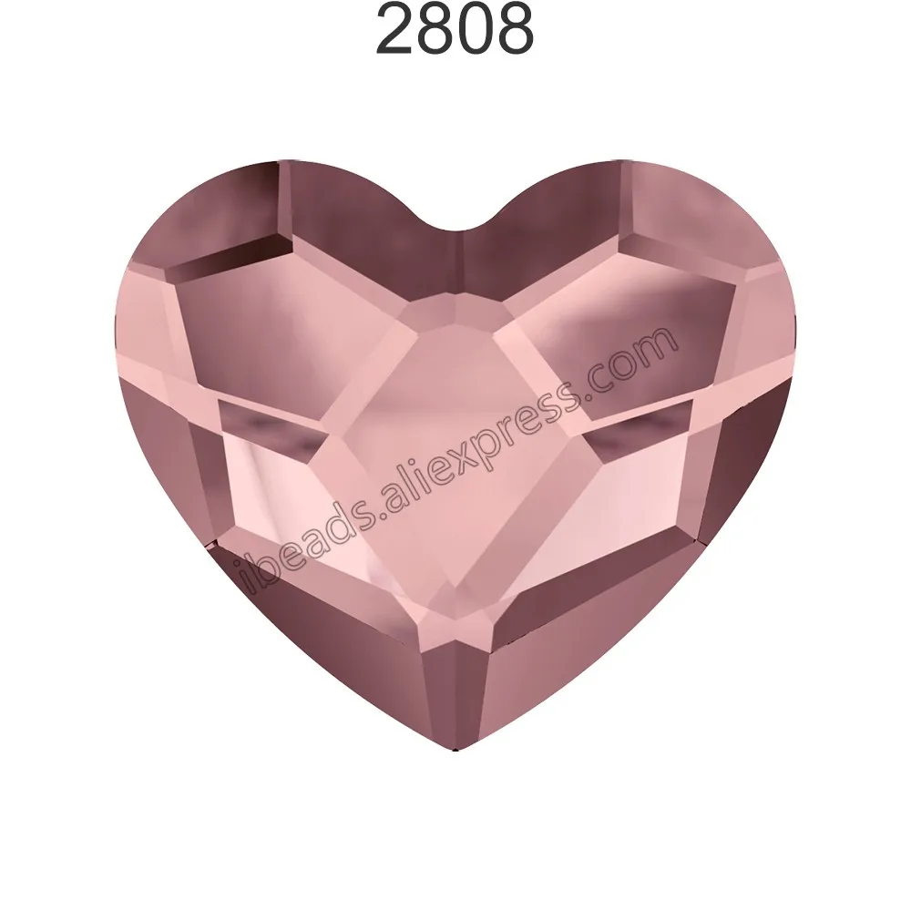 1 шт.) оригинальные кристаллы от Swarovski 2808 сердце с плоской задней частью без горячей фиксации Стразы для женщин украшения для ногтей - Цвет: Crystal 001 ANTP F