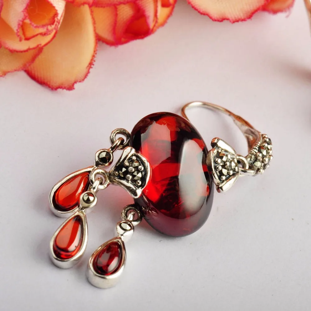 KJJEAXCMY Fine Jewelry S925 Sterling Silver Garnet Long Style Tassel Temperament Fashion Earrings for Women | Украшения и