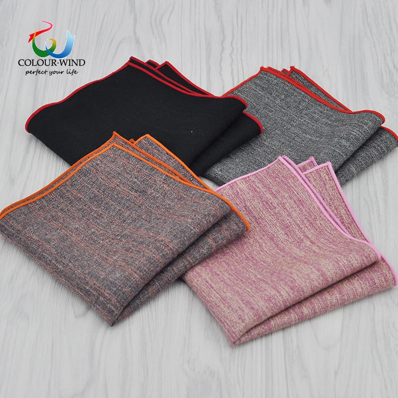 

Famous Neckties Manufacturer Men's Cotton Polyester Pocket Square Fashionable Handkerchief Solid Striped Hanky Soft Cravat