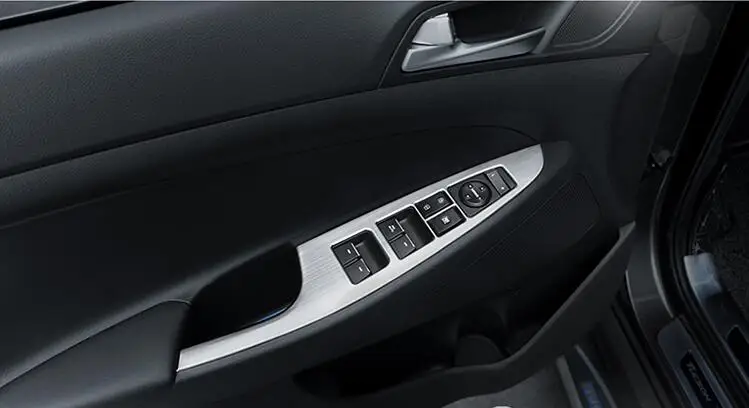 Аксессуары подходят для HYUNDAI TUCSON хромированные межкомнатные двери, окна, переключатель панели, накладка, рамка, молдинг, гарнир - Цвет: Серебристый