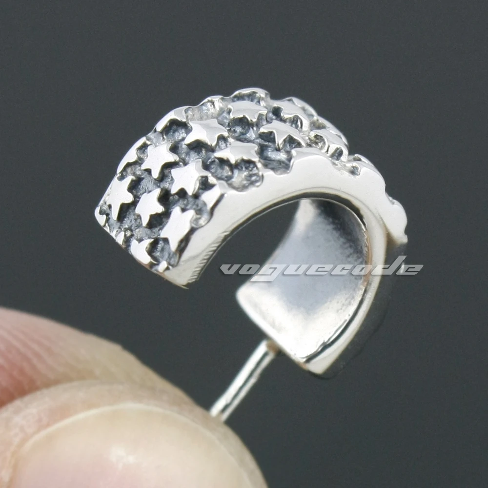 Серьги Серебряные в стиле панк 8R011 для мужчин|star gemstone|stars on the beachearings |