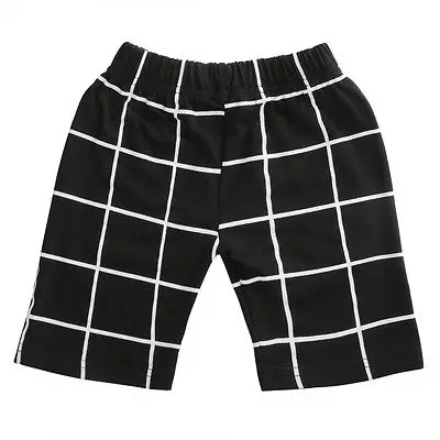 

2 Piece Set Boys Kids Short Sleeve Letter Print T-shirt Tops+Plaid Pants Outfits Summer Casual Clothes