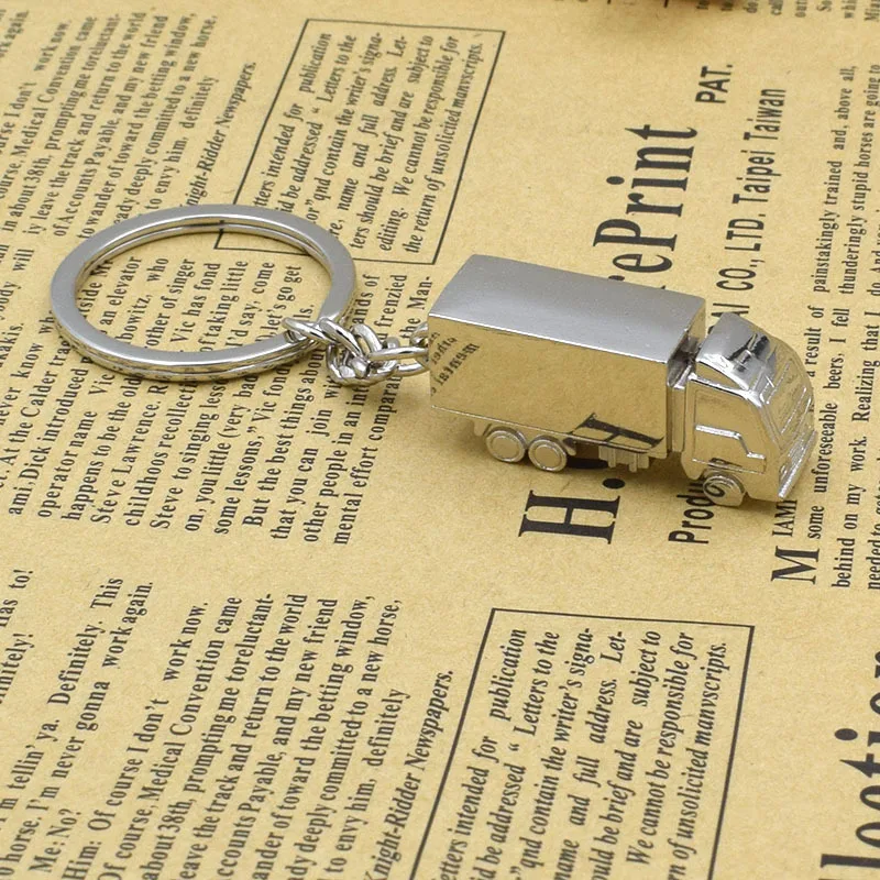 RE 100pcs/lot Zinc Alloy Key Chain Hot-sale creative high quality truck keychains metal zinc alloy keyring bijoux promotion gift | Дом и сад