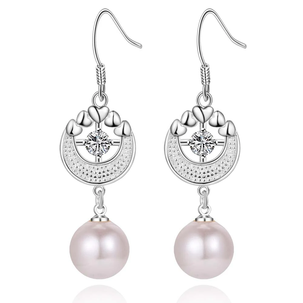 

Очаровательные женские серебряные серьги с розовыми бусинами высокого качества, женская модель/VQSKZFKU DTLUGOKW