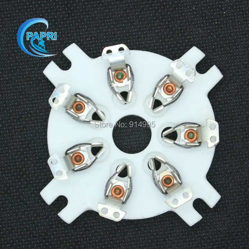 

PAPRI Free Shipping 4PCS Silver Plated Ceramic 7pin CHASSIS MOUNT Tube Socket