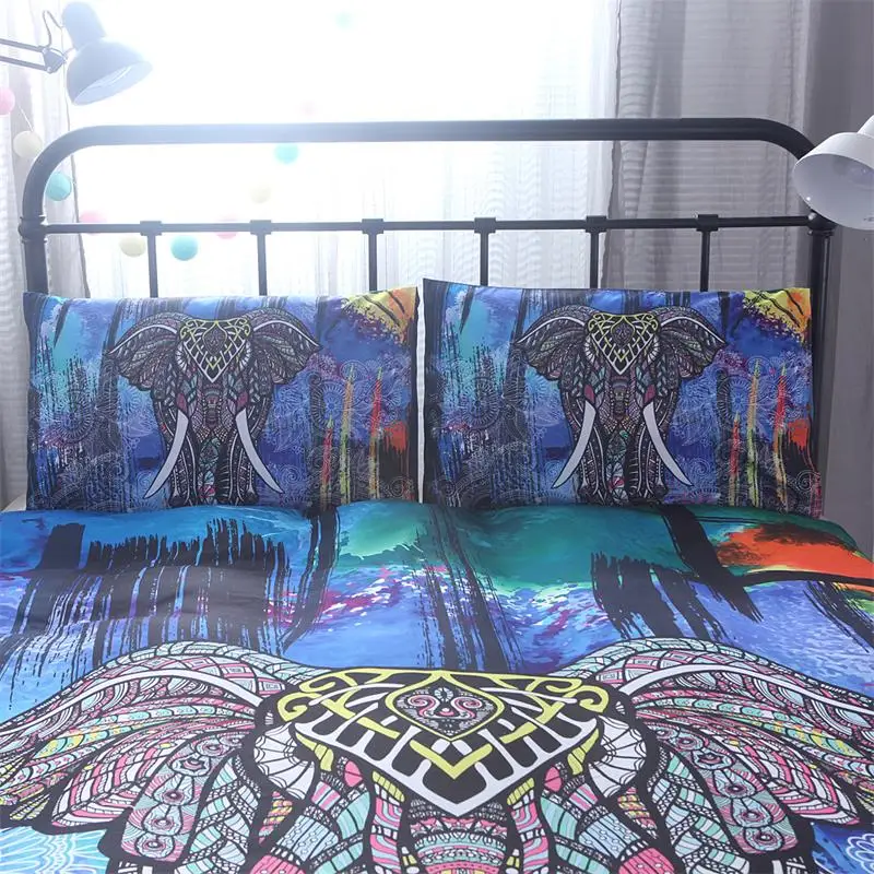 Новинка набор пододеяльников в богемном стиле с объемным принтом слона 3