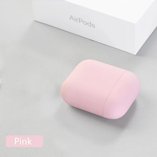 pink Силиконовый чехол для Apple Airpods 2 Тонкий чехол Чехлы Многоцветный Защитный нежная кожа для Airpods дропшиппинг - Цвет: pink