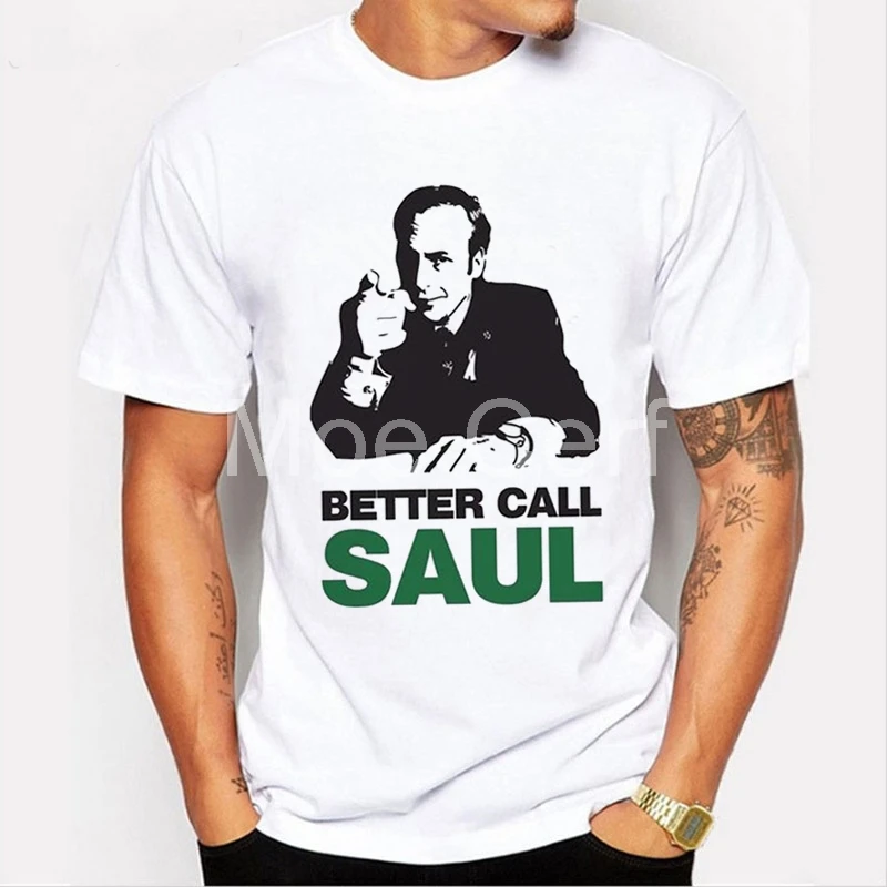 Better Call Saul 1 летняя белая футболка с коротким рукавом и принтом Breaking Bad fashion