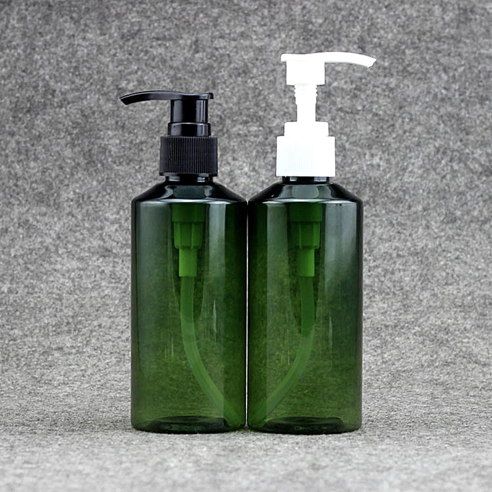 

30pcs 100/150/200ml Empty lotion Pump green Bottle For Cosmetic Makeup Refillable Bottle PET Plastic Cream Lotion Containers