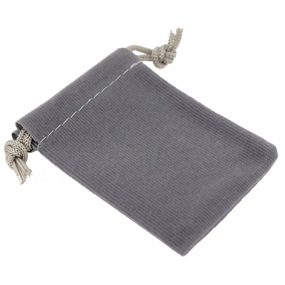 Gray 100 шт бархатные мешочки с завязками мягкие разноцветные подарочные пакеты для ювелирных изделий 5x7 см 7x9 см 9x12 см - Цвет: Gray