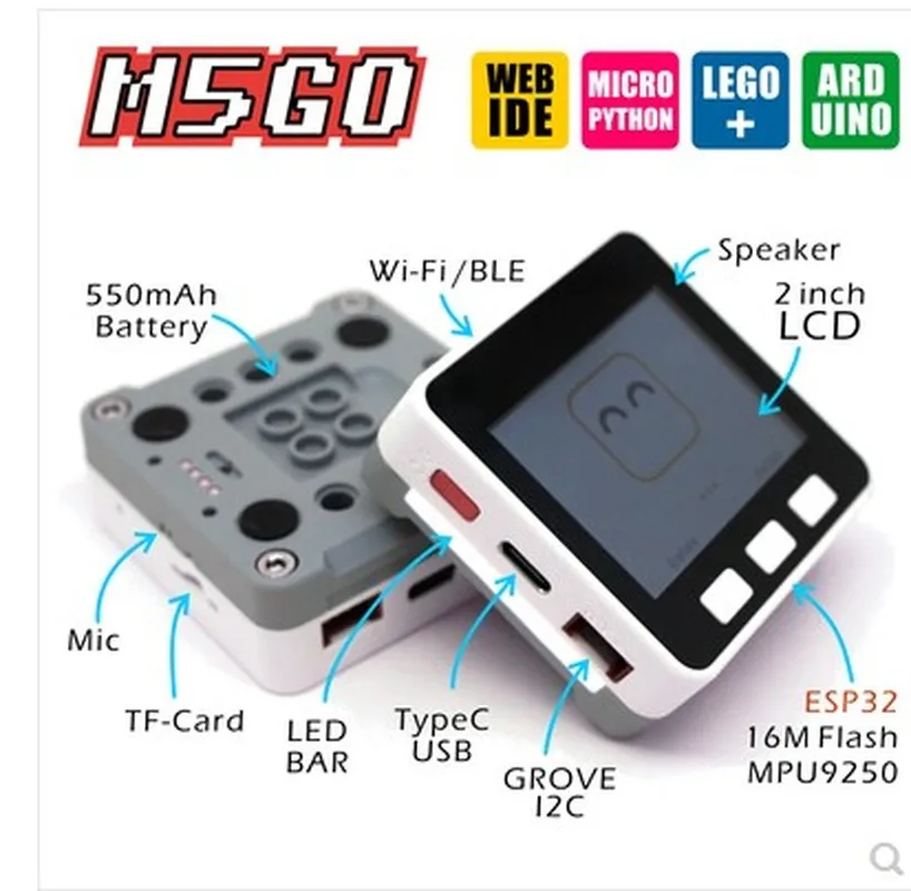1 комплект M5Stack M5GO IoT стартовый ESP32 для разработки программирования Arduino micropyton IR MIC