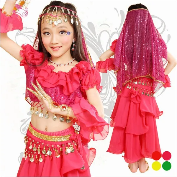 Детский костюм для танца живота 4 цвета|wear skinny|wearing mini skirtsskirt frill |