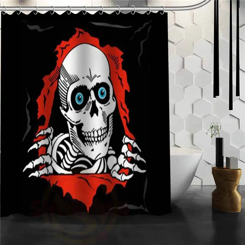 

New arrive Custom Skull Shower Curtain Polyester Fabric Custom Bathroom Curtain with Hooks Drop Shipping