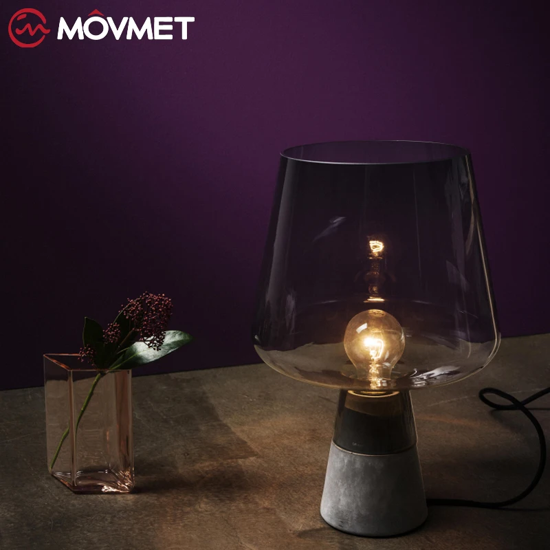 

Modern Dining Living room Smoke gray Glass Table Lamps Bedside Lighting Nordic Balloon glass table lamps office desk lamps