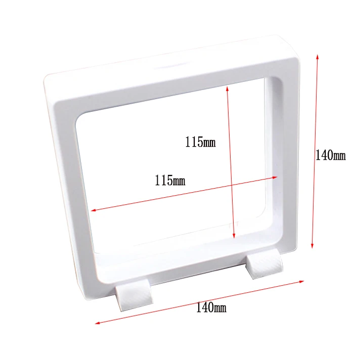 140x140mmWhite 3D плавающая рамка для фотографий, коробка для теней, дисплей для ювелирных изделий, подставка, кольцо, подвеска, держатель, защитный чехол для ювелирных изделий - Цвет: 140x140mmWhite