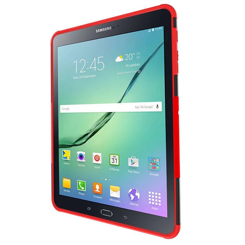 100 шт./лот ослепляющий ТПУ + ПК пластиковый жесткий чехол для Samsung Galaxy Tab S2 9 7 ''T810