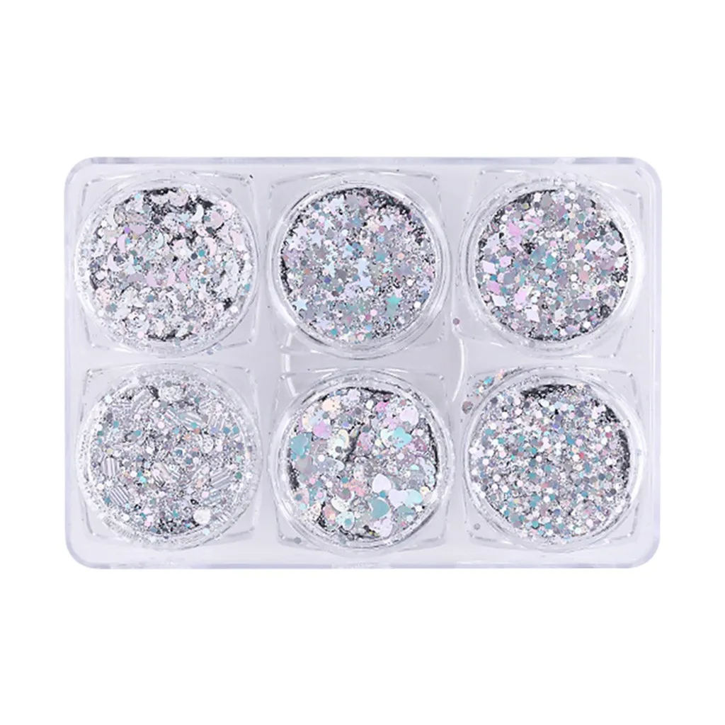 Набор гель-лаков для дизайна ногтей с блестками и нашивками в виде звезды Луны