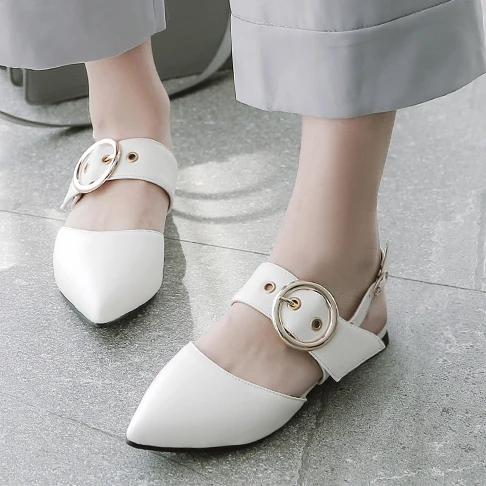 Женщины Лето Плоские Туфли 2017 Случайный Пряжки Ремня Моды Металлические