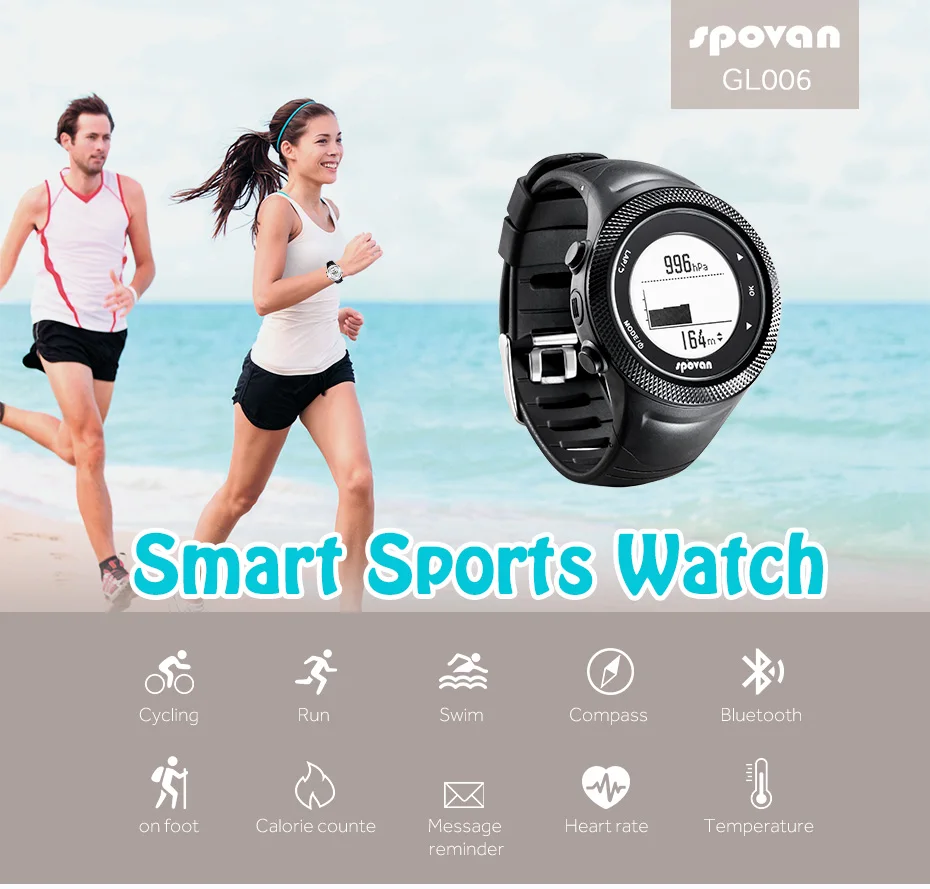 Led gps компас часы，смарт часы с измерением давленияучасы фитнес