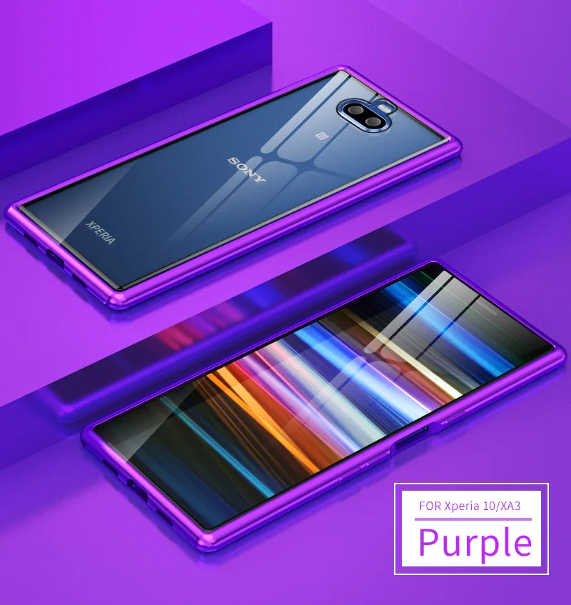 Для sony Xperia 10 Plus чехол Роскошный тонкий Алюминиевый металлический бампер и закаленное стекло задняя крышка чехол для sony Xperia 10 Plus Coque