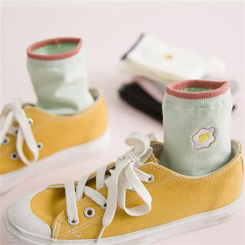 

Korean Harajuku Funny women cotton tube Socks Novelty Embroidery cute Cotton casual Socks for girl women student funny