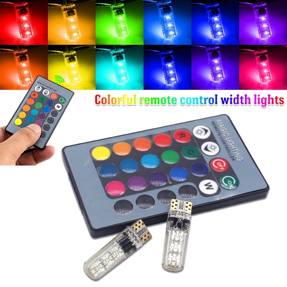 2 шт. Автомобильные светодиодные лампы T10 W5W 5050 6SMD RGB | Автомобили и мотоциклы