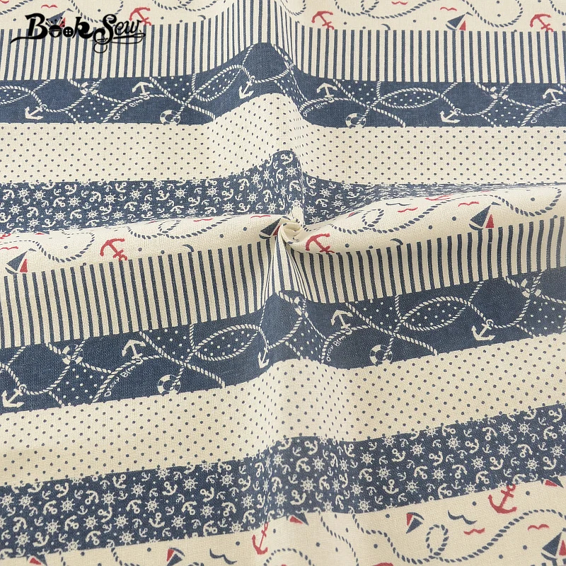 Книжная вышивка морской якорь дизайн домашний текстиль хлопок лен ткань для
