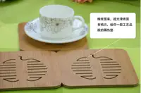 Home Furnishing daily-use bamboo bamboo square coasters pad creative kitchen hollow anti scald bowl pad insulation pad spot